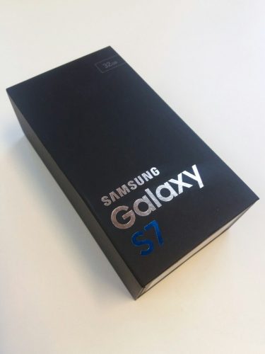 Samsung G930F Galaxy S7 32gb UK fekete használt mobiltelefon doboz