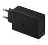 Samsung hálózati gyors töltőfej, 2xType-C / 1xUSB, 65W, fekete, EP-T6530NBEGEU (csomagolt)