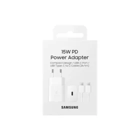   Samsung hálózati Type-C gyors töltőfej + Type-C - Type-C adatkábel, gyári, 15W / 2.4A, fehér, EP-T1510 (CSOMAGOLT)