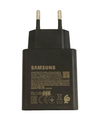 Samsung hálózati gyors töltőfej, gyári, Type-C csatlakozóval, fekete, 45W, EP-T4510EBE (CSOMAGOLÁS NÉLKÜLI)