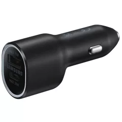   Samsung szivartöltő fej, 1xType-C / 1xUSB, PD3.0 / QC2.0, 25W / 15W, fekete, gyári, EP-L4020NBE
