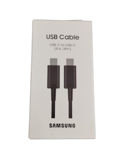 Samsung Type-C - Type-C gyorstöltő adatkábel, gyári, fekete, 5A / 60W, 1.8M, EP-DX510JBE (CSOMAGOLT)