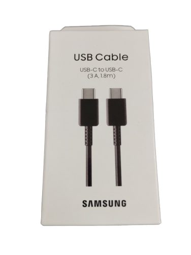 Samsung Type-C - Type-C gyorstöltő adatkábel, gyári, fekete, 3A / 60W, 1.8M, EP-DX310JBE (CSOMAGOLT)