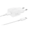 Samsung hálózati Type-C gyors töltőfej + Type-C - Type-C adatkábel, gyári, fehér, 3A / 25W, 1M, EP-T2510XWEGEU (csomagolt)