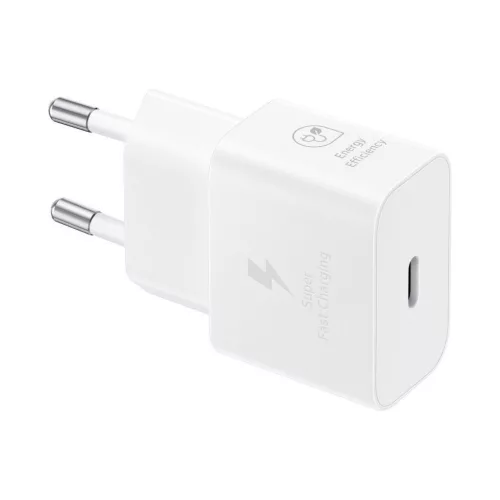 Samsung hálózati Type-C gyors töltőfej + Type-C - Type-C adatkábel, gyári, fehér, 3A / 25W, 1M, EP-T2510XWEGEU (csomagolt)