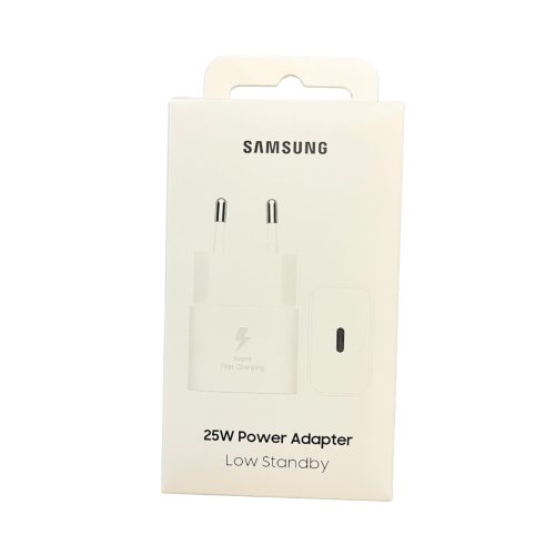 Samsung hálózati Type-C gyors töltőfej, gyári, fehér, 3A / 25W, EP-T2510NWEGEU (csomagolt)
