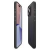 iPhone 15 Pro Max (6.7") hátlap tok, műanyag hátlap / szilikon keret, fekete, Spigen Thin Fit