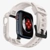 Apple Watch 4 / 5 / 6 / 7 / 8 / 9 / SE / SE 2 okosóra tok és szíj, 44mm / 45mm, TPU / szilikon, bézs, Spigen Rugged Armor Pro