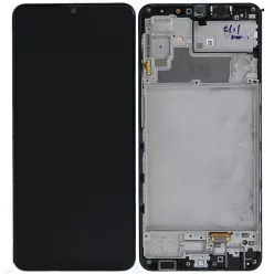   Samsung Galaxy M32 LCD + érintőpanel kerettel, fekete, gyári, SM-M325