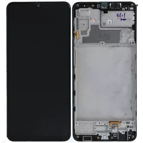   Samsung Galaxy M32 LCD + érintőpanel kerettel, fekete, gyári, SM-M325