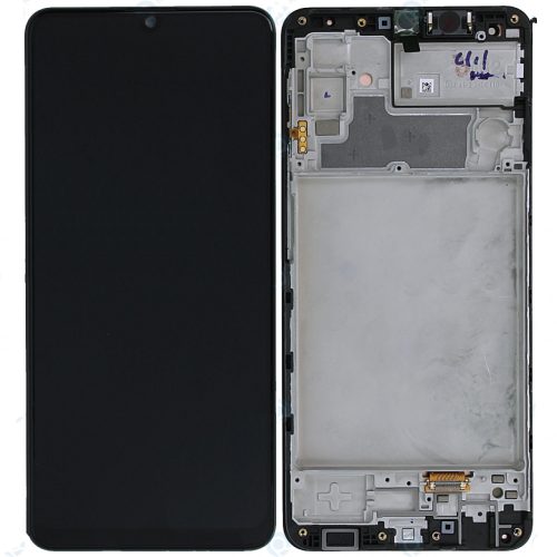 Samsung M325 Galaxy M32 fekete gyári LCD+érintőpanel kerettel