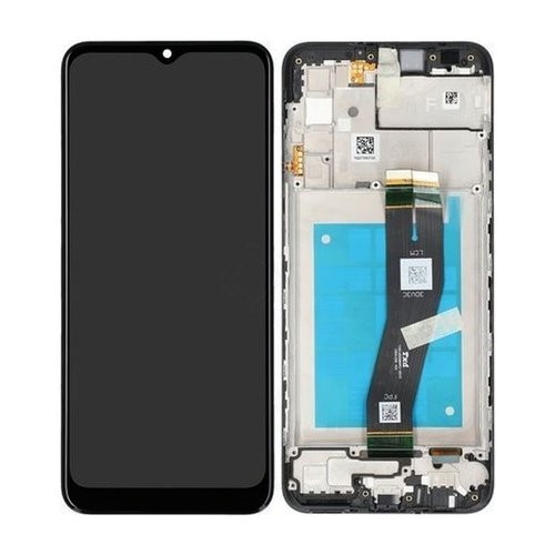 Samsung A025G Galaxy A02S fekete gyári LCD+érintőpanel kerettel (EU CODE)