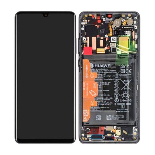 Huawei P30 Pro gyári LCD + érintőpanel fekete kerettel, akkumulátorral