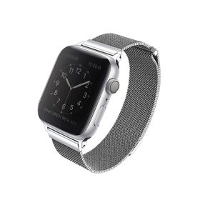   Apple Watch 4/5/6/7/8/9/SE/SE (2022), okosóra szíj, fém, ezüst, 38/40/41mm, UNIQ