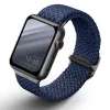 Apple Watch 4/5/6/7/8/9/SE/SE (2022), okosóra szíj, kék, fonott, 42/44/45mm, UNIQ