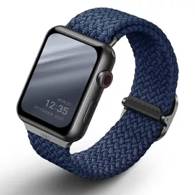   Apple Watch 4/5/6/7/8/9/SE/SE (2022), okosóra szíj, kék, fonott, 42/44/45mm, UNIQ