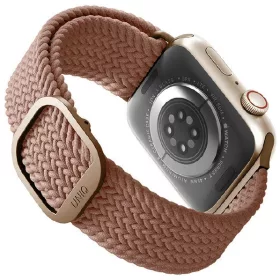   Apple Watch 4/5/6/7/8/9/SE, okosóra szíj, rózsaszín, fonott, 38/40/41mm, UNIQ