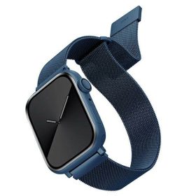   Apple Watch 4/5/6/7/8/9/SE/SE (2022), okosóra szíj, fém, kék, 38/40/41mm, UNIQ