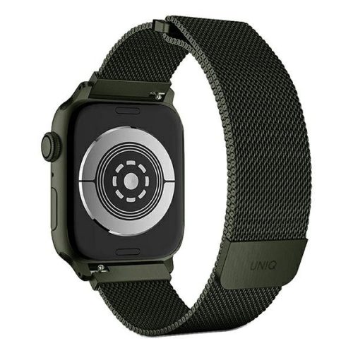 Apple Watch 4/5/6/7/8/9/SE/SE (2022), okosóra szíj, fém, zöld, 38/40/41mm, UNIQ