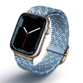   Apple Watch 4/5/6/7/8/9/SE/SE (2022), okosóra szíj, kék, fonott, 38/40/41mm, UNIQ