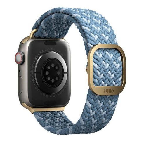 Apple Watch 4/5/6/7/8/9/SE/SE (2022), okosóra szíj, kék, fonott, 38/40/41mm, UNIQ