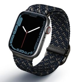   Apple Watch 4/5/6/7/SE, okosóra szíj, kék, fonott, 42/44/45mm, UNIQ