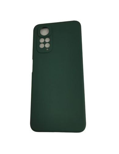 Xiaomi Redmi Note 11 4G / 11S 4G / Poco M4 Pro 4G szilikon tok, matt, velúr belső, sötétzöld, Silicone Case