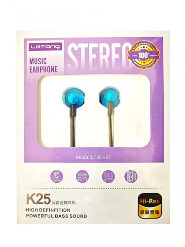 Letang LT-EJ-27 kék stereo headset fülhallgató