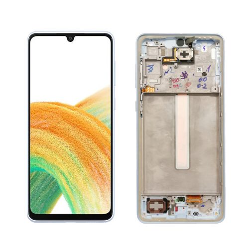 Samsung A336 Galaxy A33 5G gyári LCD+érintőpanel kék kerettel