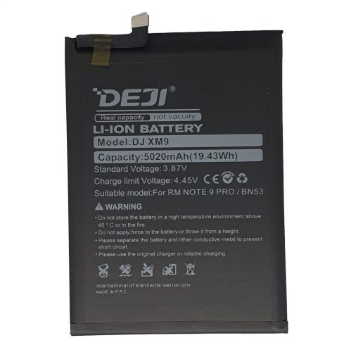 Xiaomi Redmi Note 9 Pro 4G akkumulátor, 5020mAh, BN53, Deji