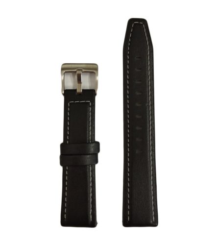 Colmi okosóra szíj, szilikon / műbőr, fekete, 20mm, Leather Strap