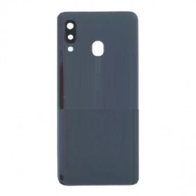   Samsung Galaxy A40 gyári készülék hátlap, bontott, kamera lencsével, fekete, SM-A405