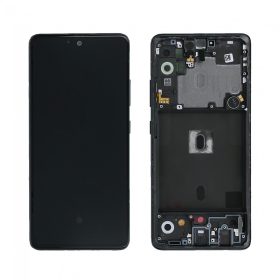   Samsung Galaxy A51 5G LCD + érintőpanel kerettel, fekete, gyári, SM-A516