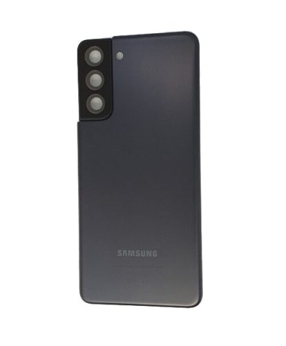 Samsung Galaxy S21 gyári készülék hátlap, bontott, kamera lencsével, fekete, SM-G991