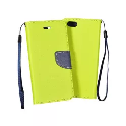   Alcatel Pop 4 (5") telefon tok, könyvtok, oldalra nyíló tok, mágnesesen záródó, zöld-sötétkék, 5051X, Fancy