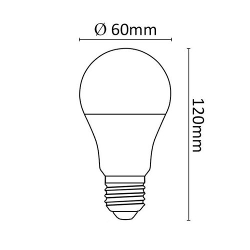 Asalite LED Izzó A60 gömb E27 12W 3000K (1055 lumen)