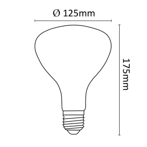 Asalite Infra Izzó Áttetsző R125 E27 150W 2800K