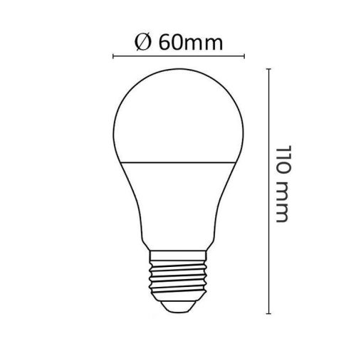Asalite LED Izzó A60 gömb E27 9W 4000K (820 lumen)