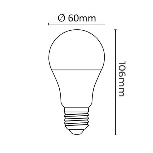 Asalite LED Izzó A60 gömb E27 7W 4000K (630 lumen)