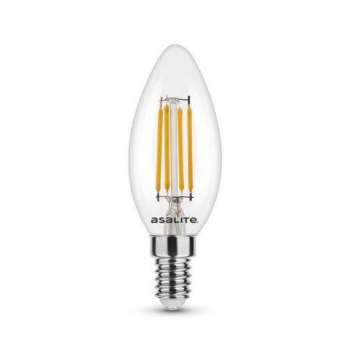 Asalite LED Izzó C35 filament gyertya E14 4W 2700K (400 lumen)
