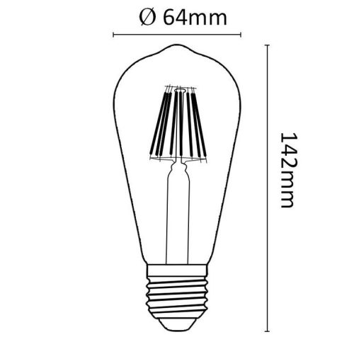 Asalite LED Izzó ST64 filament E27 8W 2700K (810 lumen)