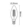 Asalite LED Izzó C35 filament gyertya E14 4W 4000K (400 lumen)