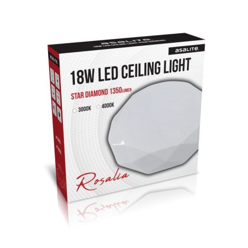 Asalite LED Mennyezeti Lámpa ROSALIA 18W 3000K (1350 lumen) Gyémánt/Csillagos