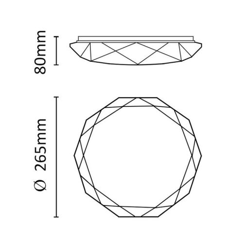 Asalite LED Mennyezeti Lámpa ROSALIA 18W 4000K (1550 lumen) Gyémánt/Csillagos