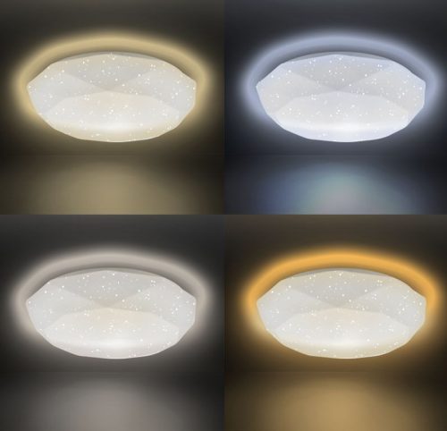 Asalite LED Mennyezeti Lámpa LIZA 48W 3000K/4000K/6500K (4080 lumen) Gyémánt/Csillagos+Távirányító CCT
