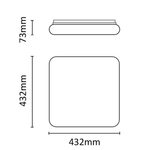 Asalite LED Mennyezeti Lámpa SOFIA 72W 3000K/4000K/6500K (5000 lumen) Négyzet+Távirányító CCT
