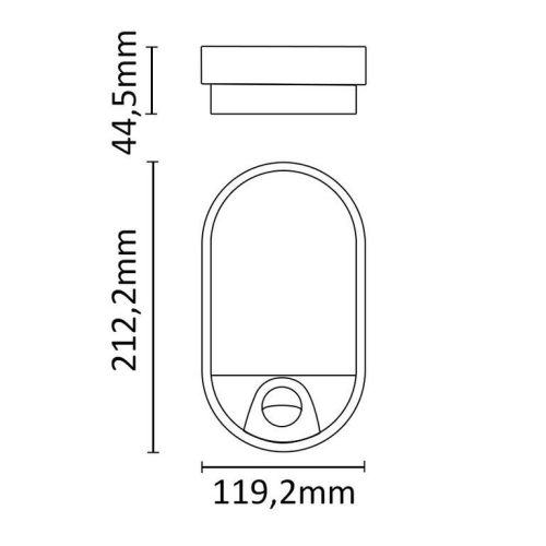 Asalite LED Cseppálló Lámpa IP54 15W 4000K(1400 lumen) Ovális+Szenzor