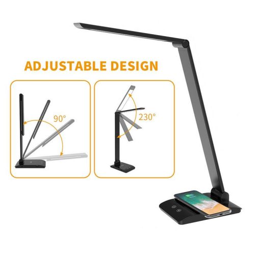 Asalite LED Asztali Lámpa Dimmerelhető 7W (450 lumen) CCT Wireless USB Fekete