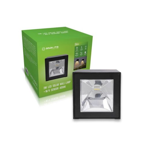 Asalite Napelemes Kültéri Lámpa IP44 3W 4000K (200 lumen) + Mikróhullámú Szenzor