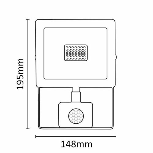 Asalite LED Fehér Reflektor Slim 30W 4500K (2700 lumen) + Mozgásérzékelő Szenzor